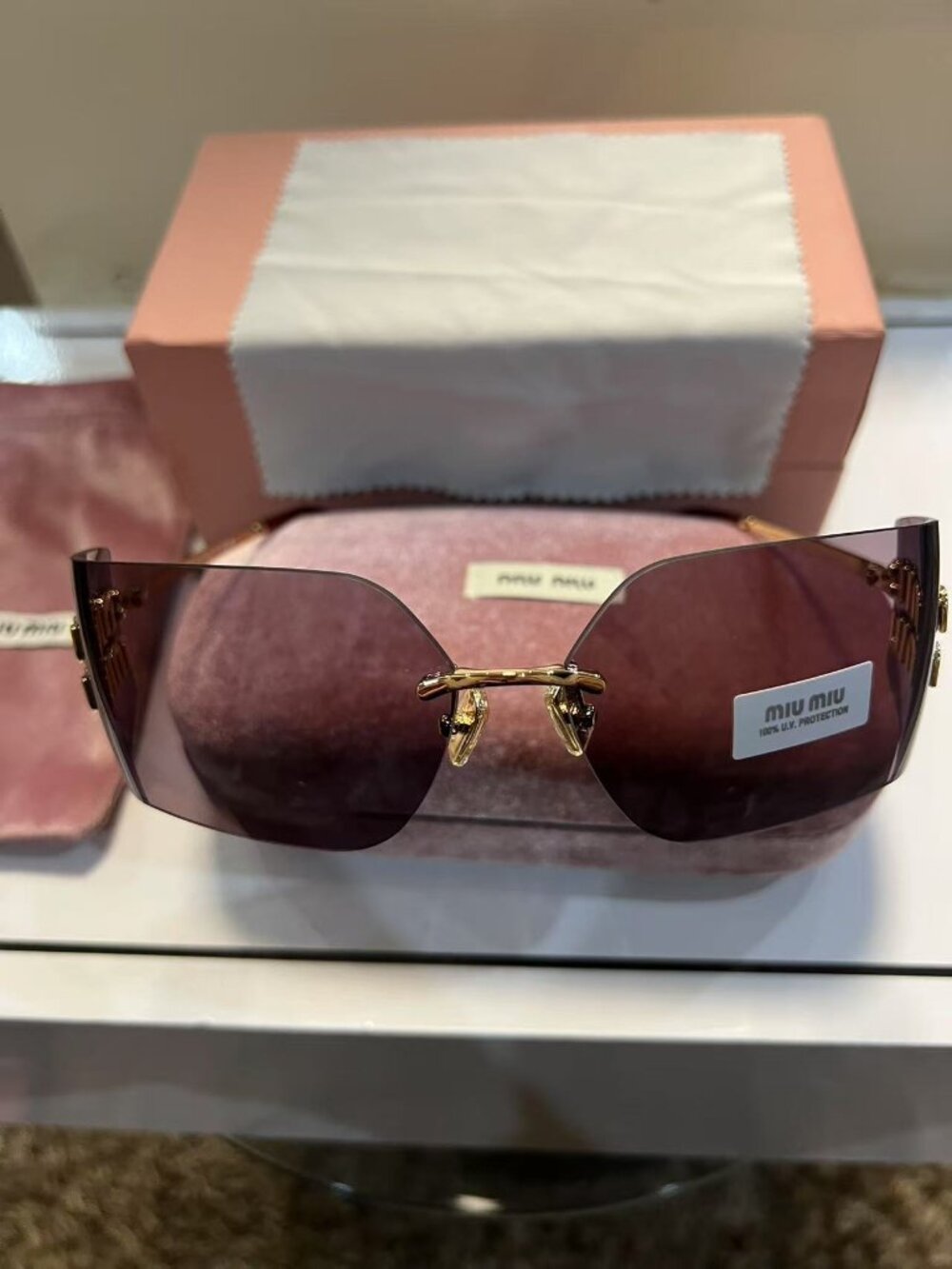 Miu Miu MU54YS Gold & Lavender Sunglasses